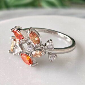 Citrine Leaf Ring - 925 Sterling Silver Charmed Aroma
